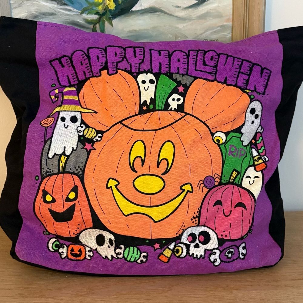 Disney Happy Halloween Mickey Mouse Black Tote Bag